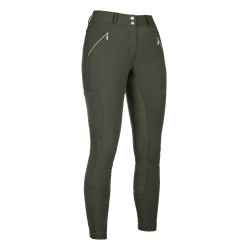 HKM Lia rijbroek met hoge taille en volledig Alos zitvlak Olijfgroen HKM Lia rijbroek met hoge taille en volledig Alos zitvlak Olijfgroen