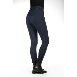 Pantalon HKM Lia taille haute fond 1/1 en Alos Bleu foncé Pantalon HKM Lia taille haute fond 1/1 en Alos Bleu foncé