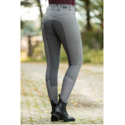 HKM Lia rijbroek met hoge taille en volledig Alos zitvlak Grijs HKM Lia rijbroek met hoge taille en volledig Alos zitvlak Grijs