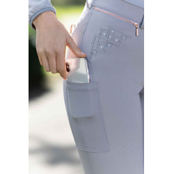 Pantalon HKM Rosegold Sparkle Style 1/1 en silicone Gris / or rose Pantalon HKM Rosegold Sparkle Style 1/1 en silicone Gris / or rose