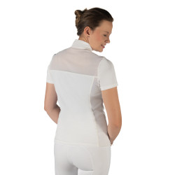 Polo de concours HKM Skadi manches courtes femme Blanc