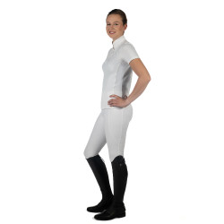 Polo de concours HKM Skadi manches courtes femme Blanc