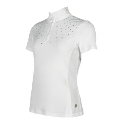 Polo de concours HKM Skadi manches courtes femme Blanc
