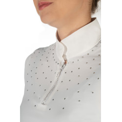 Polo de concours HKM Skadi manches courtes femme Blanc