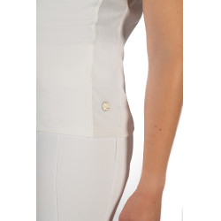 Polo de concours HKM Skadi manches courtes femme Blanc