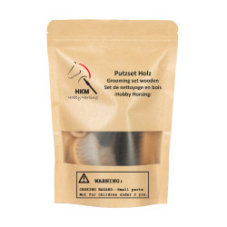 Set de pansage HKM en bois Hobby Horsing Naturel