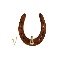 IJzeren HKM-steun op houten en messing paard