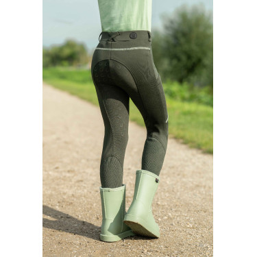 HKM Claire legging volledig siliconezitvlak 1/1 Grijsgroen