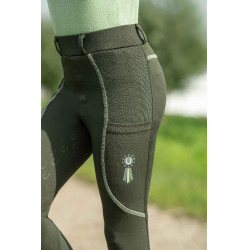 Legging HKM Claire fond 1/1 en silicone Gris vert