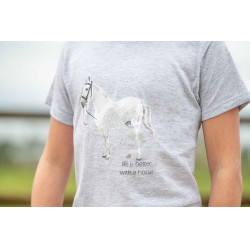 T-Shirt HKM Sparkle Gris chiné