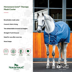 Horseware Ionic Therapy Mesh Cooler deken Bleu imperial / argent /Marine Blauw Horseware Ionic Therapy Mesh Cooler deken Bleu imperial / argent /Marine Blauw