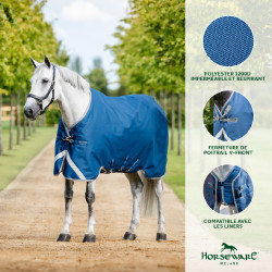 Horseware Ionic Therapy Turnout 100g deken Bleu imperial / argent /Marine Blauw Horseware Ionic Therapy Turnout 100g deken Bleu imperial / argent /Marine Blauw