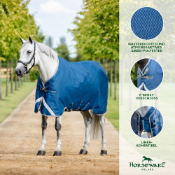 Horseware Ionic Therapy Turnout 100g deken Bleu imperial / argent /Marine Blauw Horseware Ionic Therapy Turnout 100g deken Bleu imperial / argent /Marine Blauw