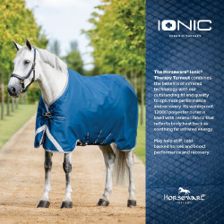 Horseware Ionic Therapy Turnout 100g deken Bleu imperial / argent /Marine Blauw Horseware Ionic Therapy Turnout 100g deken Bleu imperial / argent /Marine Blauw