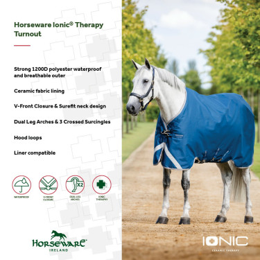 Couverture Horseware Ionic Therapy Turnout 100g Couverture Horseware Ionic Therapy Turnout 100g