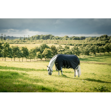 Couverture Horseware Rambo 1680D Turnout 0g Noir / orage / gris argent Couverture Horseware Rambo 1680D Turnout 0g Noir / orage / gris argent