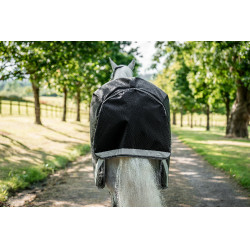 Couverture Horseware Rambo 1680D Turnout 100g Noir / orage / gris argent