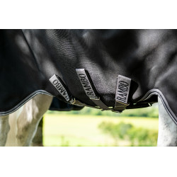 Horseware Rambo 1680D Turnout 100g deken Zwart / storm / zilvergrijs