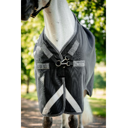 Couverture Horseware Rambo 1680D Turnout 100g Noir / orage / gris argent