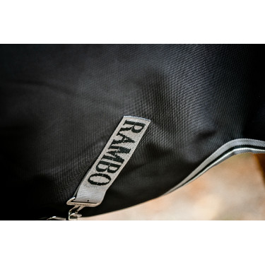 Couverture Horseware Rambo 1680D Turnout 100g Noir / orage / gris argent