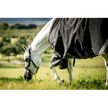 Horseware Rambo 1680D Turnout 100g deken Zwart / storm / zilvergrijs