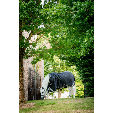 Couverture Horseware Rambo 1680D Turnout 100g Noir / orage / gris argent