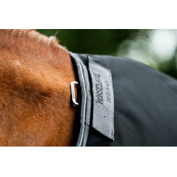 Couverture Horseware Rambo 1680D Turnout 100g Noir / orage / gris argent