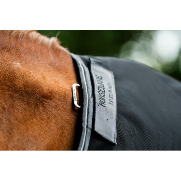 Couverture Horseware Rambo 1680D Turnout 100g Noir / orage / gris argent