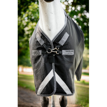 Horseware Rambo 1680D Turnout 250g VL deken Zwart / storm / zilvergrijs