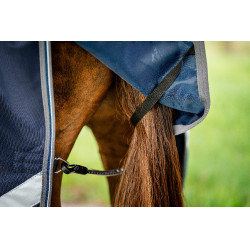 Couverture Horseware Rambo 1680D Turnout 450g VL Marine / orage / gris argent Bleu marine