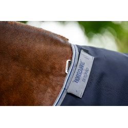 Couverture Horseware Rambo 1680D Turnout 450g VL Marine / orage / gris argent Bleu marine