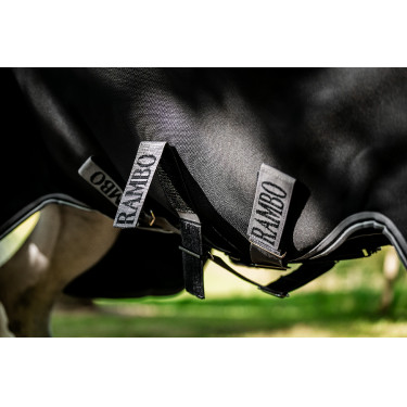 Horseware Rambo 1680D Turnout 450g VL deken Zwart / storm / zilvergrijs