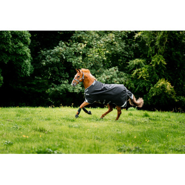 Couverture Horseware Rambo 1680D Turnout 450g VL Noir / orage / gris argent Couverture Horseware Rambo 1680D Turnout 450g VL Noir / orage / gris argent