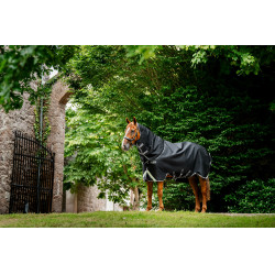 Horseware Rambo 1680D Turnout Plus 100g deken Zwart / storm / zilvergrijs