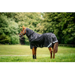 Horseware Rambo 1680D Turnout Plus 100g deken Zwart / storm / zilvergrijs