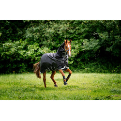 Horseware Rambo 1680D Turnout Plus 100g deken Zwart / storm / zilvergrijs