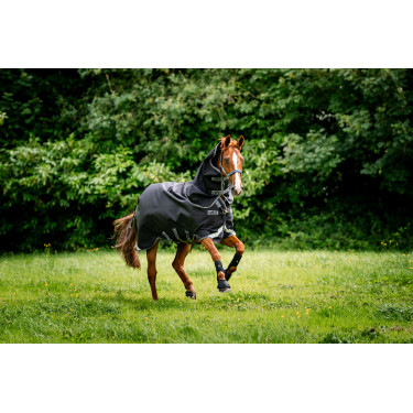 Horseware Rambo 1680D Turnout Plus 100g deken Zwart / storm / zilvergrijs