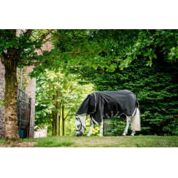 Horseware Rambo 1680D Turnout Plus 100g deken Zwart / storm / zilvergrijs