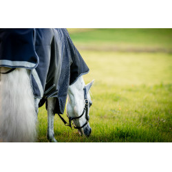 Couverture Horseware Rambo 1680D Turnout Plus 100g Marine / orage / gris argent Bleu marine