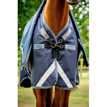 Horseware Rambo Duo Ripstop Plus Turnout Bundel (100g + 100g + 200g) Marine / onweer / zilvergrijs Marineblauw