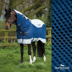 Couverture Horseware Rambo Summer Series V-Front Marine / gris Bleu Couverture Horseware Rambo Summer Series V-Front Marine / gris Bleu