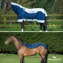 Couverture Horseware Rambo Summer Series V-Front Marine / gris Bleu Couverture Horseware Rambo Summer Series V-Front Marine / gris Bleu