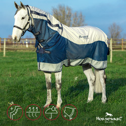 Couverture Horseware Rambo Summer Series V-Front Marine / gris Bleu Couverture Horseware Rambo Summer Series V-Front Marine / gris Bleu