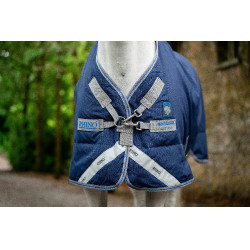 Couverture Horseware Rhino Plus Poney Turnout 0g Noir / gris titane / bleu classique Couverture Horseware Rhino Plus Poney Turnout 0g Noir / gris titane / bleu classique