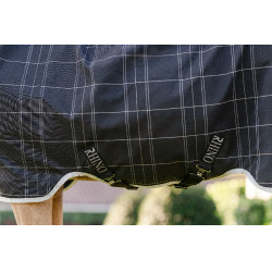 Horseware Rhino Wug Poney Turnout 250g VL deken Zwart / wit-grijze ruiten