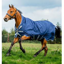 Horseware Rhino Wug Turnout 0g deken Zwart / titaniumgrijs / klassiek blauw