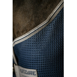 Couverture séchante Horseware Rambo Techni Waffle Cooler Marine / orage / gris argent Bleu marine