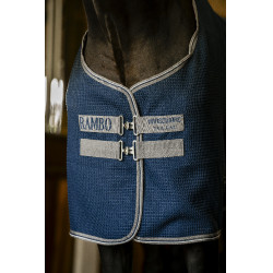 Couverture séchante Horseware Rambo Techni Waffle Cooler Marine / orage / gris argent Bleu marine
