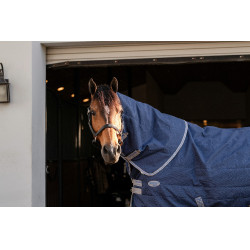 Couvre-cou d'écurie Horseware Rhino 200g Noir / gris titane / bleu classique Couvre-cou d'écurie Horseware Rhino 200g Noir / gris titane / bleu classique
