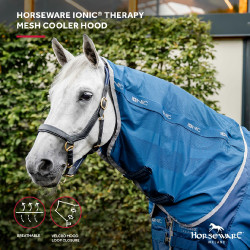 Couvre-cou Horseware Ionic Therapy Mesh Cooler Bleu imperial / argent / marine Couvre-cou Horseware Ionic Therapy Mesh Cooler Bleu imperial / argent / marine